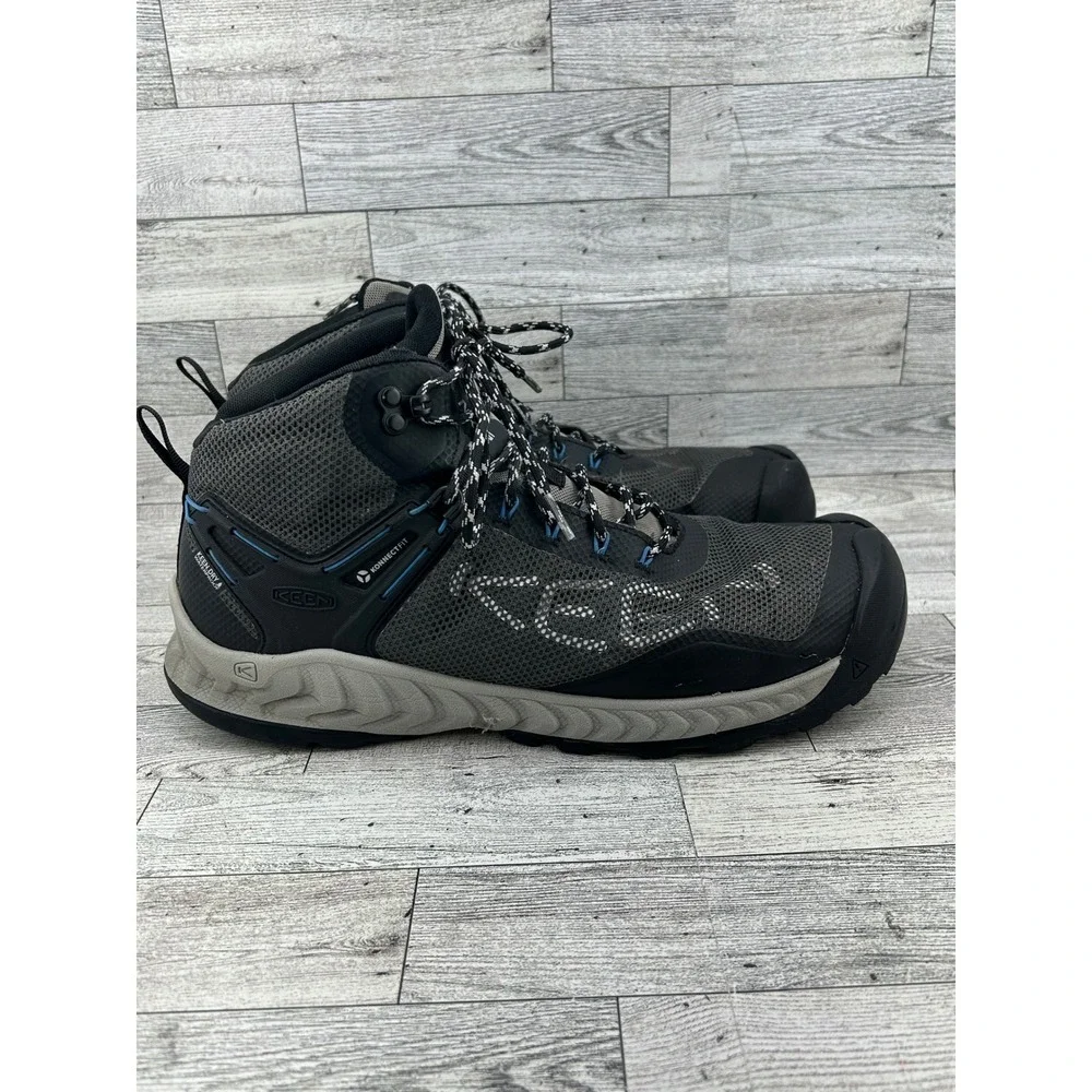 KEEN Konnectfit Waterproof Mid Hiking Boots Men's‎ Size 11.5 Gray Blue